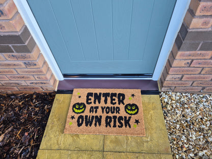 Doormat 60cm x 40cm - 'Enter At Your Own Risk'