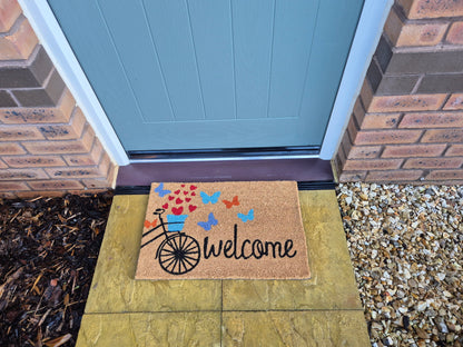 Doormat 60cm x 40cm - 'Welcome' (Bike)