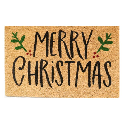 Doormat 60cm x 40cm -  'Merry Christmas' (Holly)