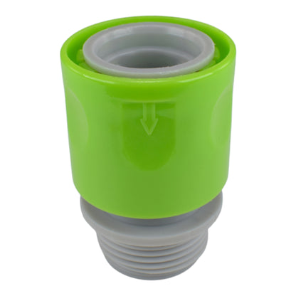 Male & Female Threaded Hose Quick Connector Set with Valve (Lime)