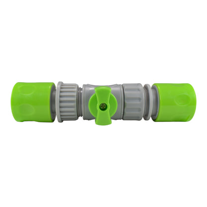 Male & Female Threaded Hose Quick Connector Set with Valve (Lime)