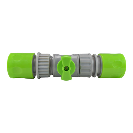 Male & Female Threaded Hose Quick Connector Set with Valve (Lime)