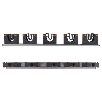 Wall Mount Tool Holder Rail - Gripper Design (5 Handles)