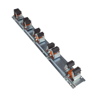 Wall Mount Tool Holder Rail - Roller Grip Design (5 Handles)