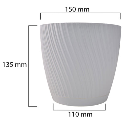 Mika Pot with Saucer 150mm White