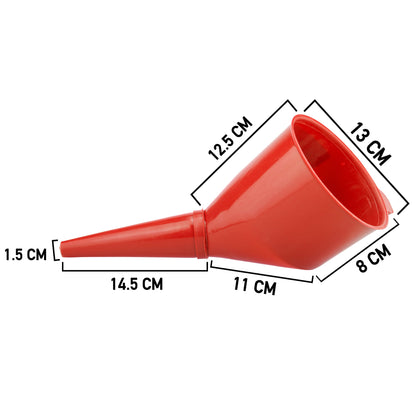 Angled Car Fuel Funnel with Filter, Red