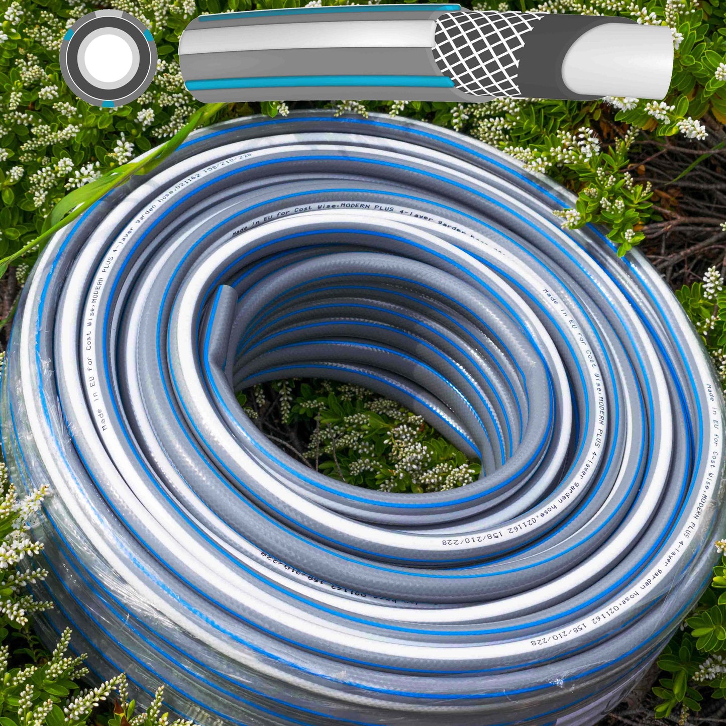 Garden Hose Set Gray (Black Connectors)