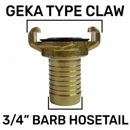 Metal Lever Valve 3/4" BSPF with Geka Type Claws 19mm Barb