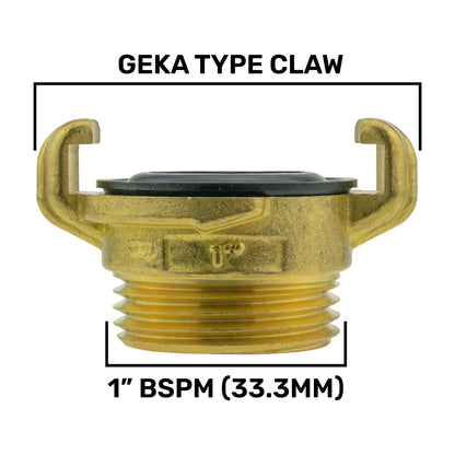 Metal Lever Valve 1" BSPF with Geka Type Claws 25mm Barb