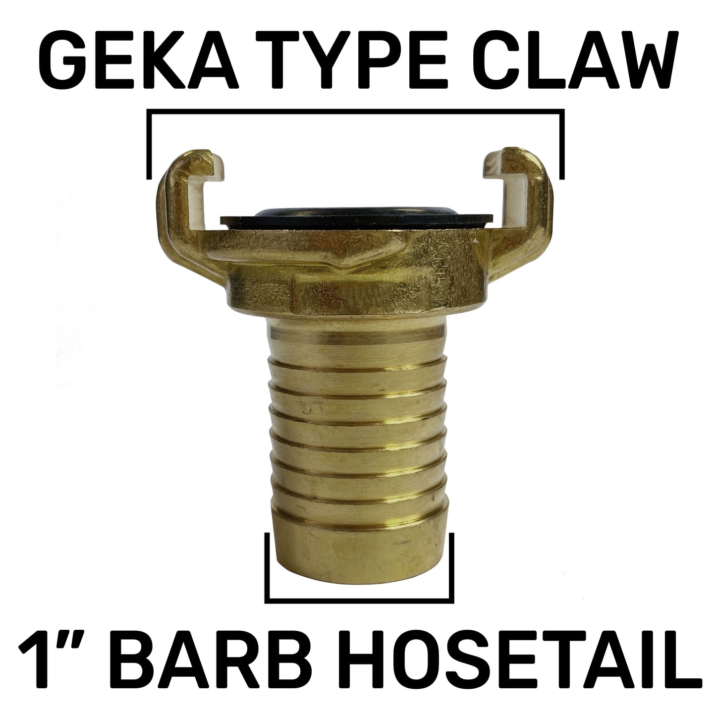 Geka Type Brass Claw Set – 25mm Barb and 1/2” Hose Connector