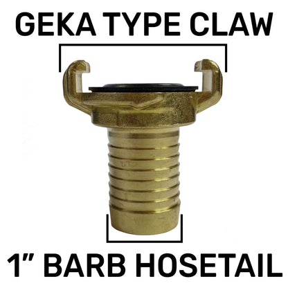 Geka Type Brass Claw Set – 25mm Barb and 1” BSP Male