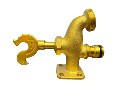 Brass Bib Tap with Quick Connect Inlet, ¾” BSP Thread Outlet, Rooster Design