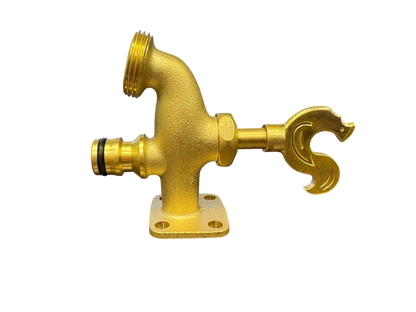 Brass Bib Tap with Quick Connect Inlet, ¾” BSP Thread Outlet, Rooster Design