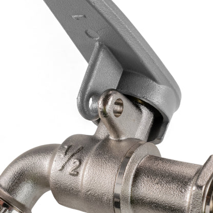 Water Butt Brass Kit 3/4" with Lever Tap Hose Barb and Side Lock and Drill Bit