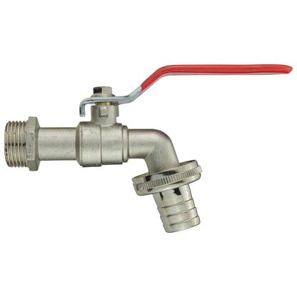 IBC S60x6 M-F Extender Swivel with S60x6 Cap and ½” Barb Lever Tap