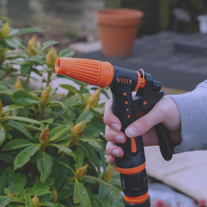 Hose Gun Water Sprayer Adjustable Black Orange