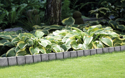 Plastic Lawn Edging Grey Granite Look Garden Border Section  27.5cm