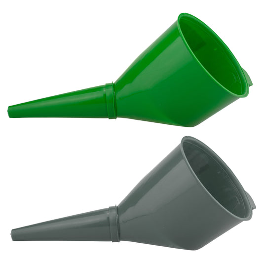 Angled Car Fuel Funnels with Filter (Grey & Green)