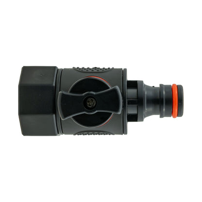 16mm Barbed Straight with BSPF-Quick Connect Valve & Hose Connector Black