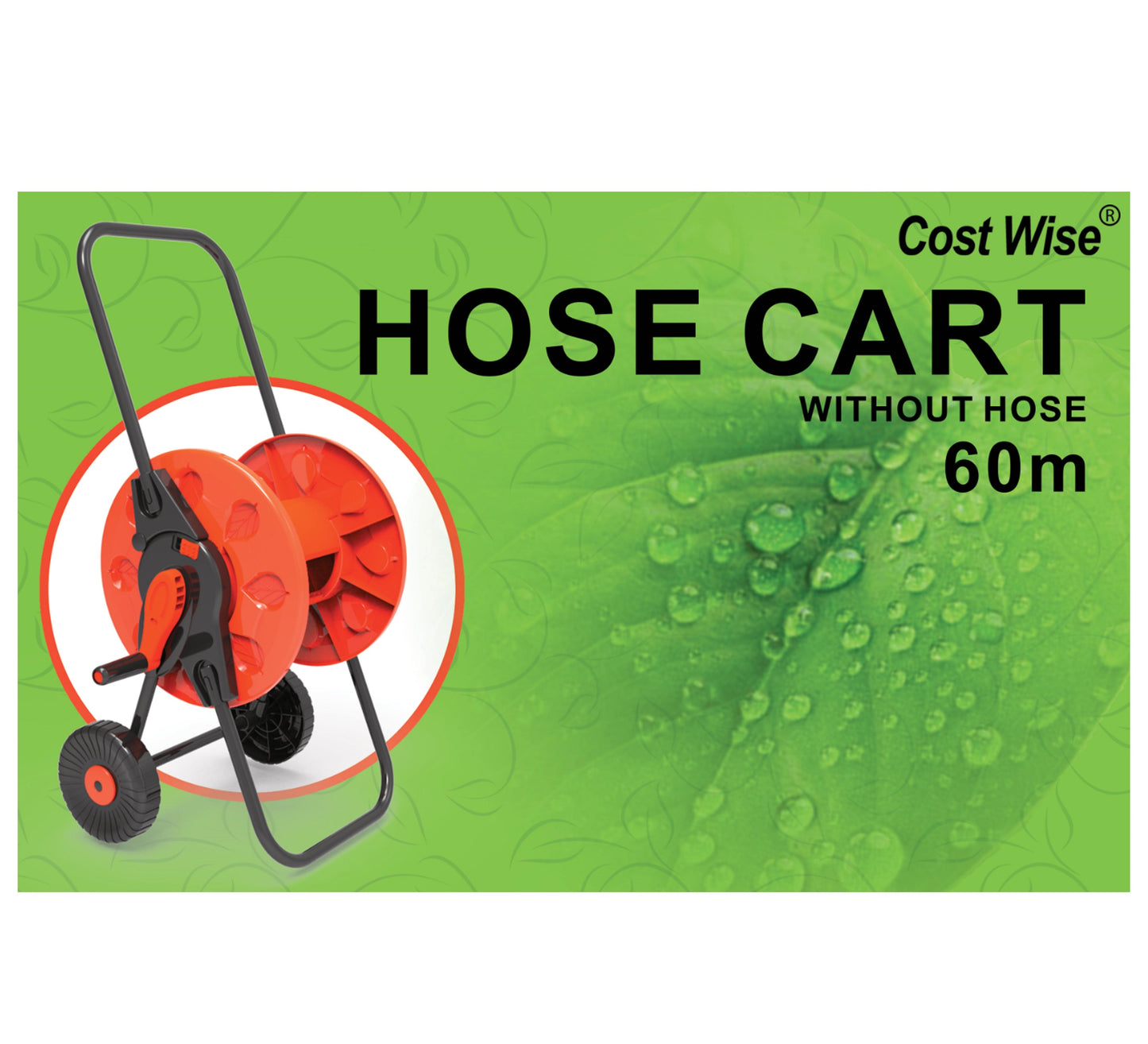 Hose Cart with Wheels for 60m 1/2" Garden Hose CW