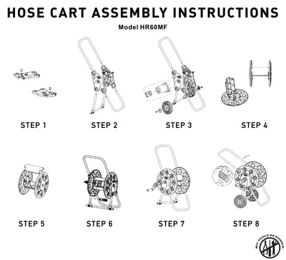 Hose Cart with Wheels for 60m 1/2" Garden Hose CW