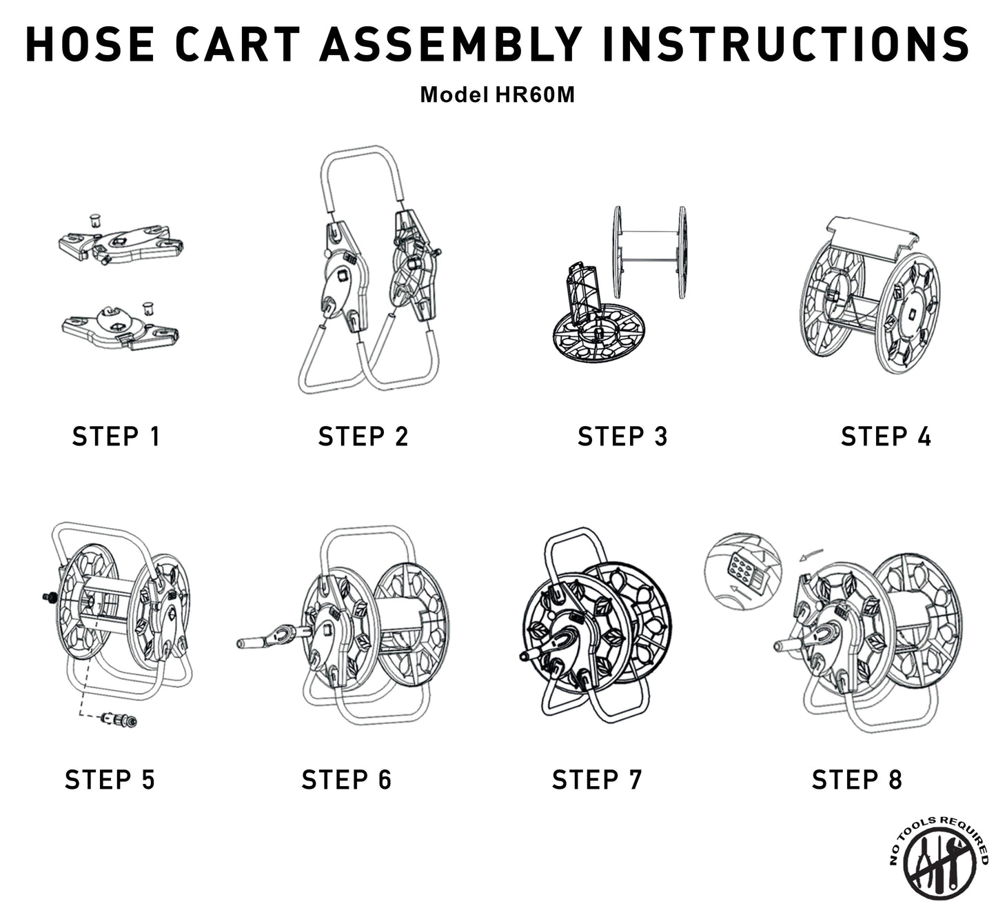 Hose Reel for 60m 1/2" Garden Hose CW