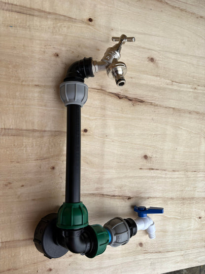 IBC 25cm Riser Tap Connection Kit with Side Tap