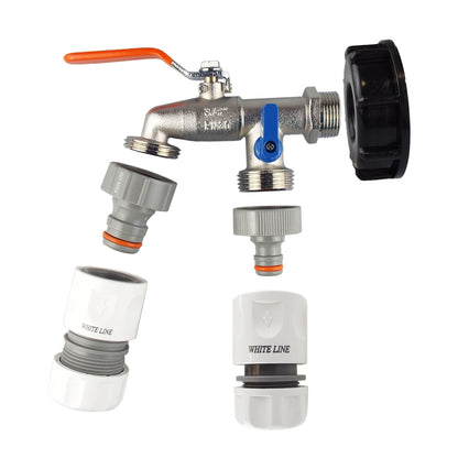 IBC 2” S60X6 Cap with Double Lever Tap, 1 x Max Flo Outlet and 1 x Standard Outlet