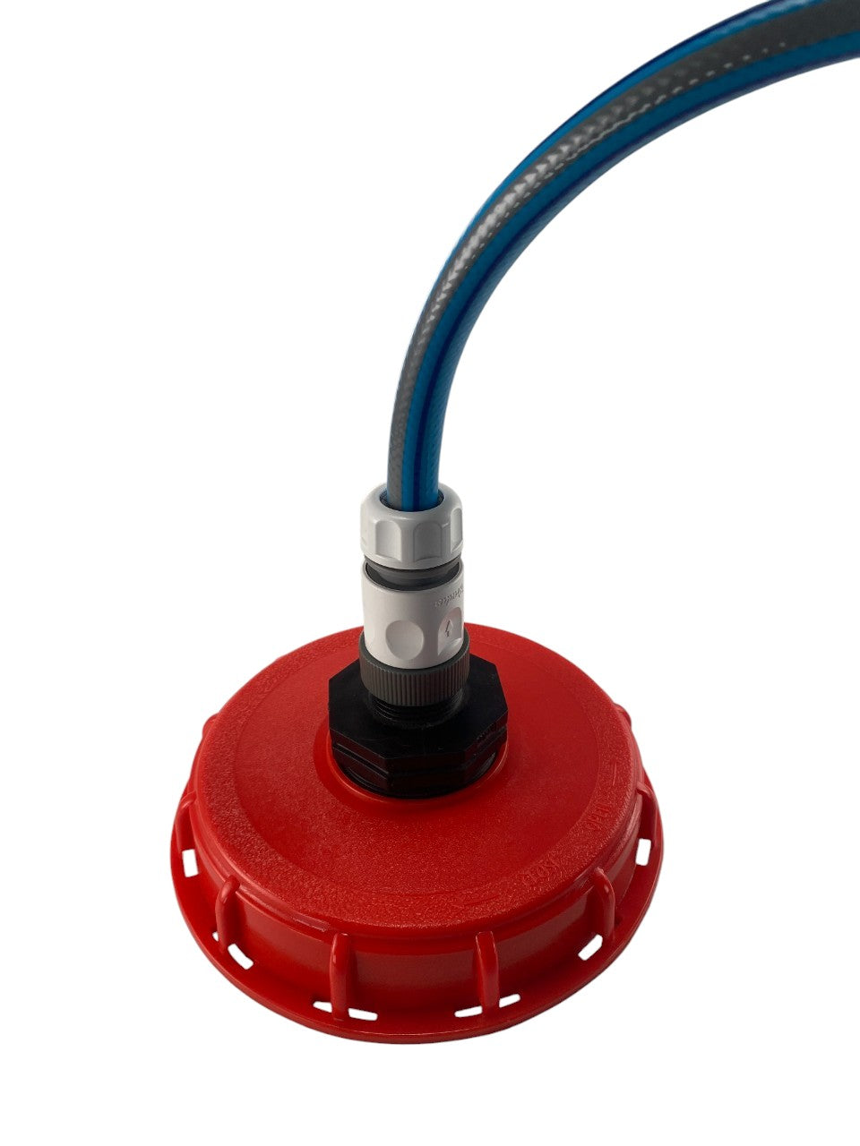 IBC 6-inch Cap Kit with ½” Hose Pipe Connector (White)