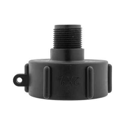 IBC 2” S60X6 Cap with BSPF Thread-Quick Connect Male Valve and Hose Connector Brass
