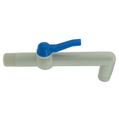 PP TAP 90 DEGREE WITH 1"BSPM INLET 32mm Barb Outlet + PTFE TAPE