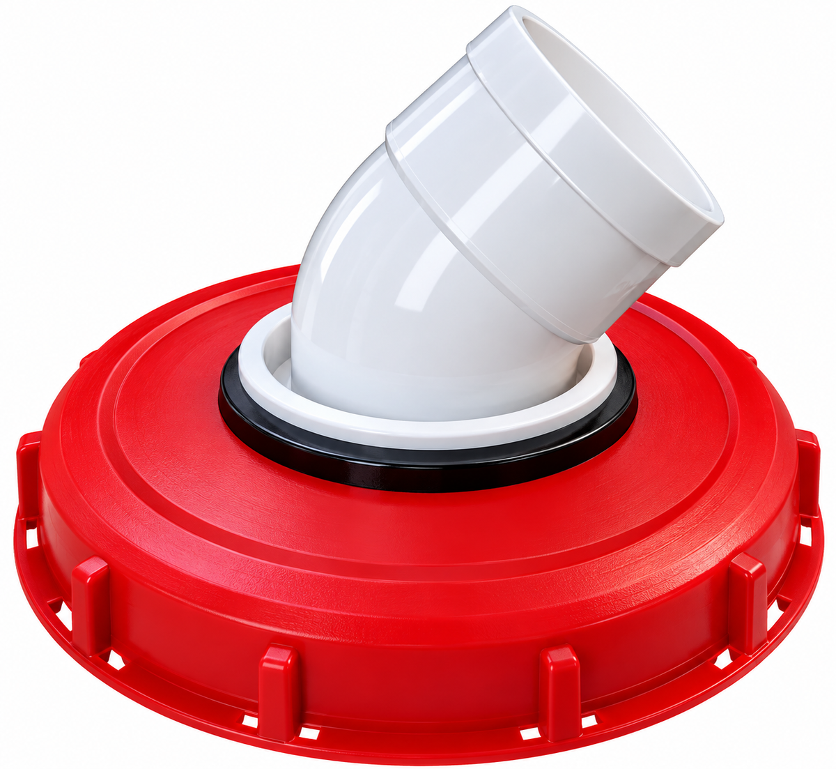 IBC Lid 225mm with 45 Degree Elbow and Filter