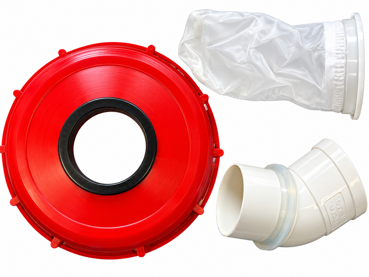 IBC Lid 225mm with 45 Degree Elbow and Filter