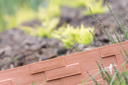 Lawn Edging, Plastic Palisade Slate Effect, 2.38m, Brown