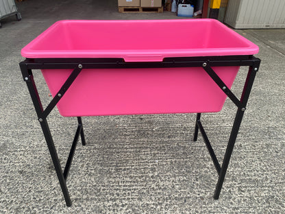 Pink Dog Bath with Drain Valve (Black) and Stand