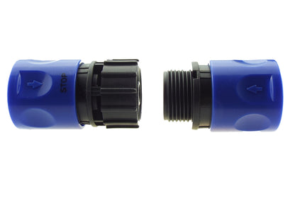 Male & Female Threaded Hose Quick Connector Set (Blue)