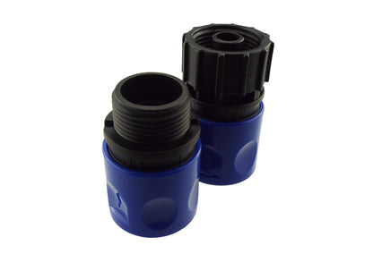 Male & Female Threaded Hose Quick Connector Set (Blue)