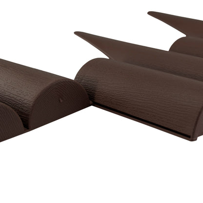 Lawn Edging, Plastic Palisade Wood Effect, 2.5m Box, Brown