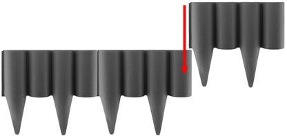 Lawn Edging, Plastic Palisade Wood Effect, 2.5m Box, Gray