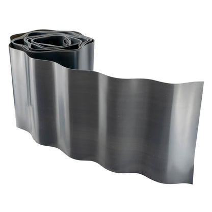 Wavy Plastic Garden Lawn Edging, H=15CM, L=9M, Gray