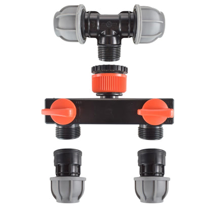 Tap Splitter with Valves and 25mm MDPE Tee/Straight Fittings Kit