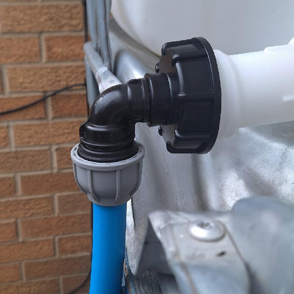 IBC Extender with 2” S60X6 Cap and 32mm MDPE Elbow