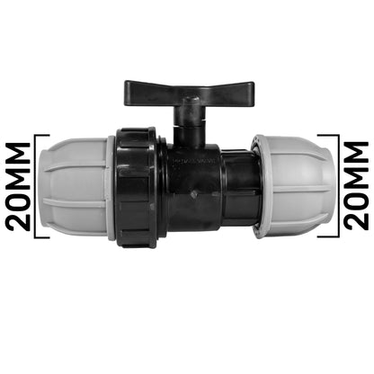 Wall Flange Kit 20mm MDPE + MDPE Valve + Geka ½” + 25mm Geka Hosetail