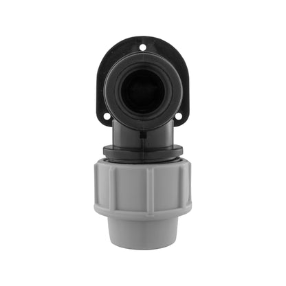 Wall Flange Kit 25mm MDPE - Brass Garden Tap 3/4" Barb