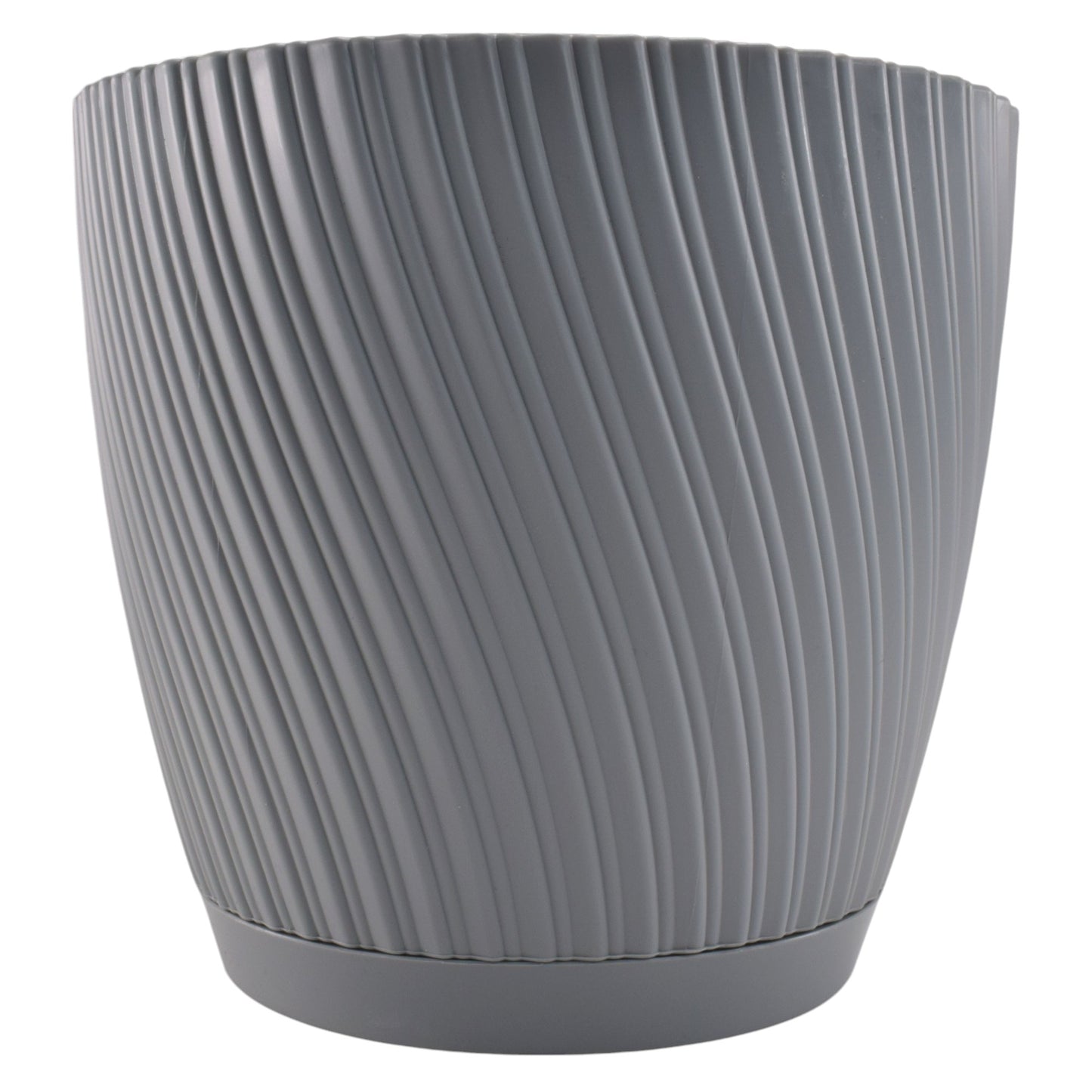 Mika Pot with Saucer 150mm Platinum