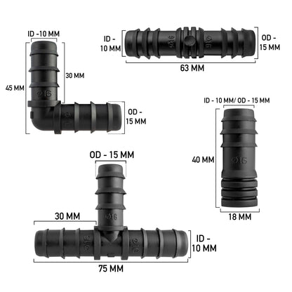 Mix 1/2" Barb Connectors HOZ25