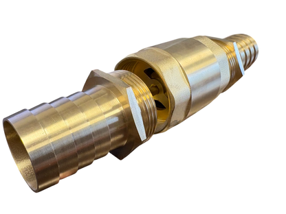 Brass Spring Check Valve with Barbed Connectors