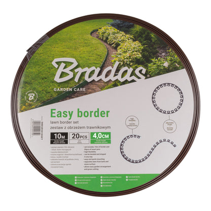 Lawn Border Set, Easy Border 40mm Brown 10m with Pegs