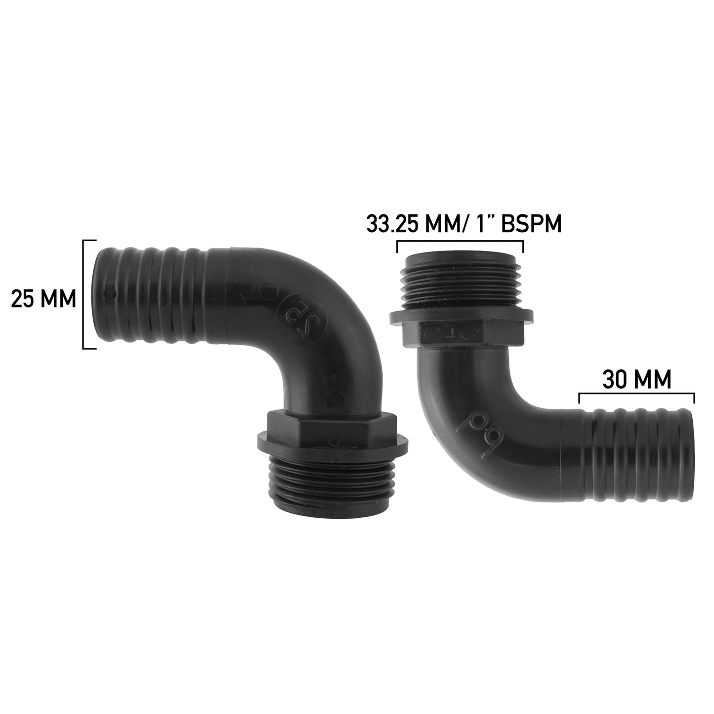 Pond Elbow Connector 1" BSPM- 25mm