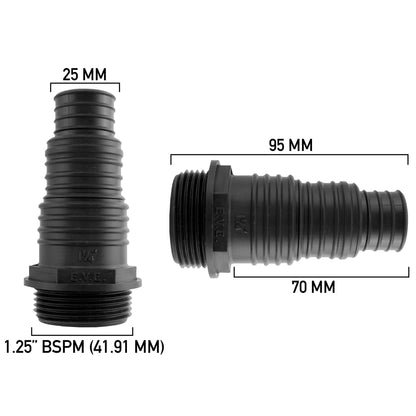 Pond Connector 1.25" BSPM - 25/32/38mm